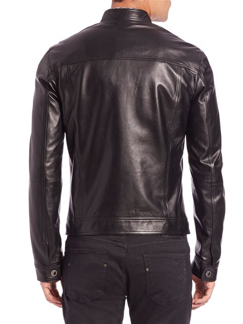 versace men suede jacket|Versace leather jacket men's.